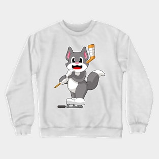 Cat Ice hockey Ice hockey stick Crewneck Sweatshirt